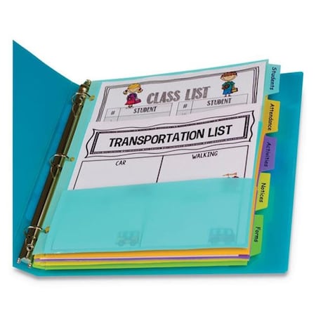 C-Line Products C-Line Products CLI07650 5-Tab Index Dividers with Multi-Pockets; Assorted Color 7650